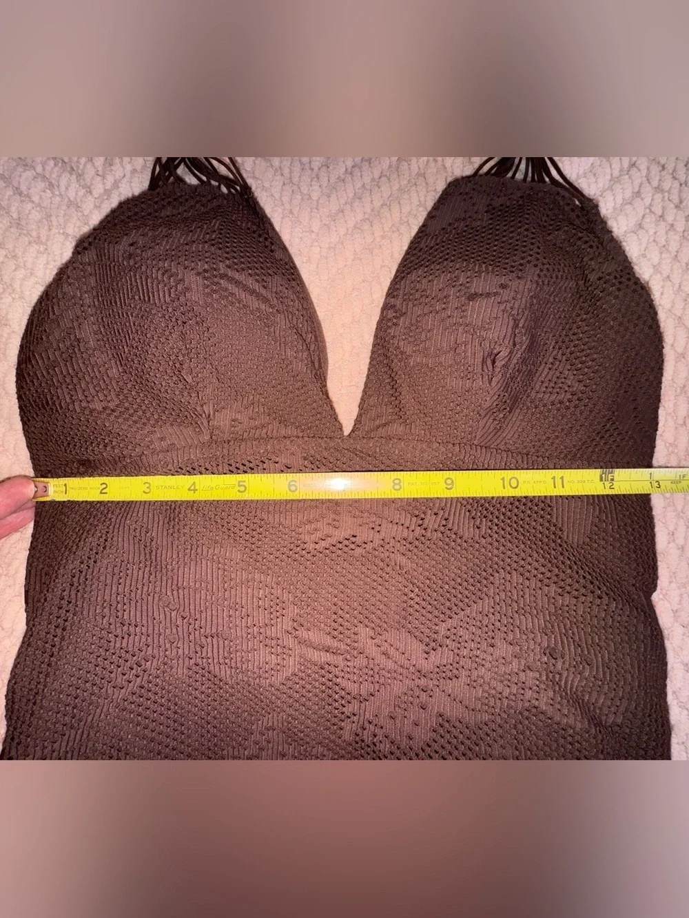 LA BLANCA by Rod Beattic Brown Halter One Piece Swimsuit Size 10